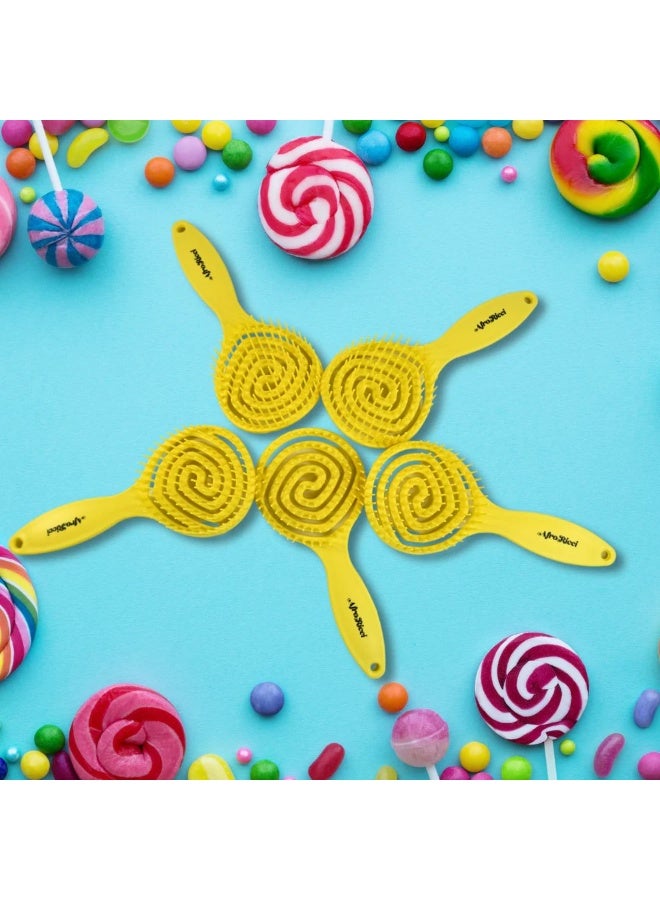 Dompel silicon brush curly hair/Yellow - Image 2